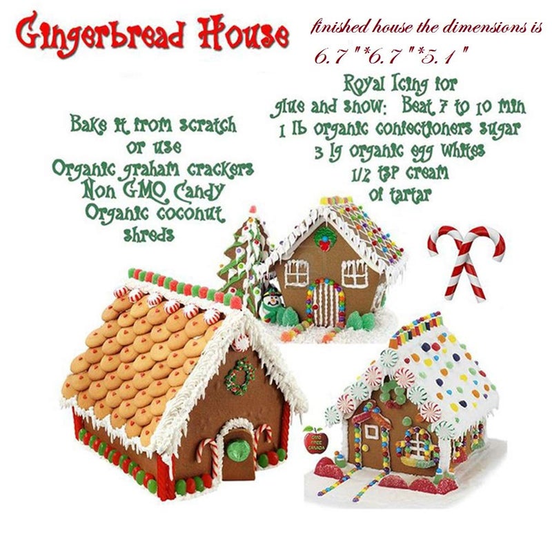 Sakolla (Set of 10) Gingerbread House Cookie Cutter Set, 3D Gingerbread House Kit Christmas Cookie Cutters for Kids Gingerbread Houses Mold Gift Box Packaging - Image 2